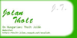 jolan tholt business card